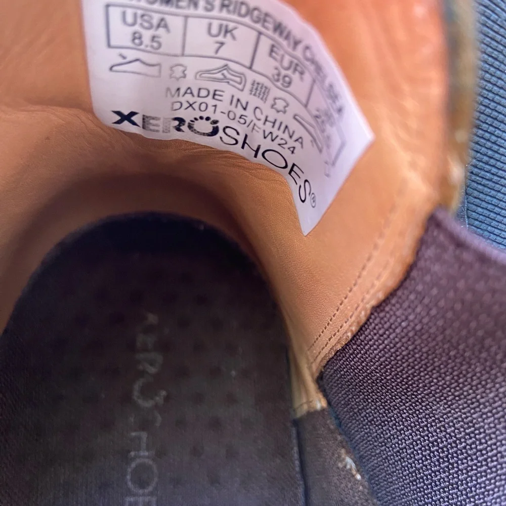 Xero Shoes Ridgeway Chelsea ankle Boot brown tan 8.5 barefoot full grain leather - Picture 9 of 9